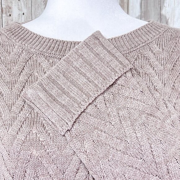 Women's New York & Company Sweater | Tan | Crew Neck | Medium | Pockets - Picture 7 of 13